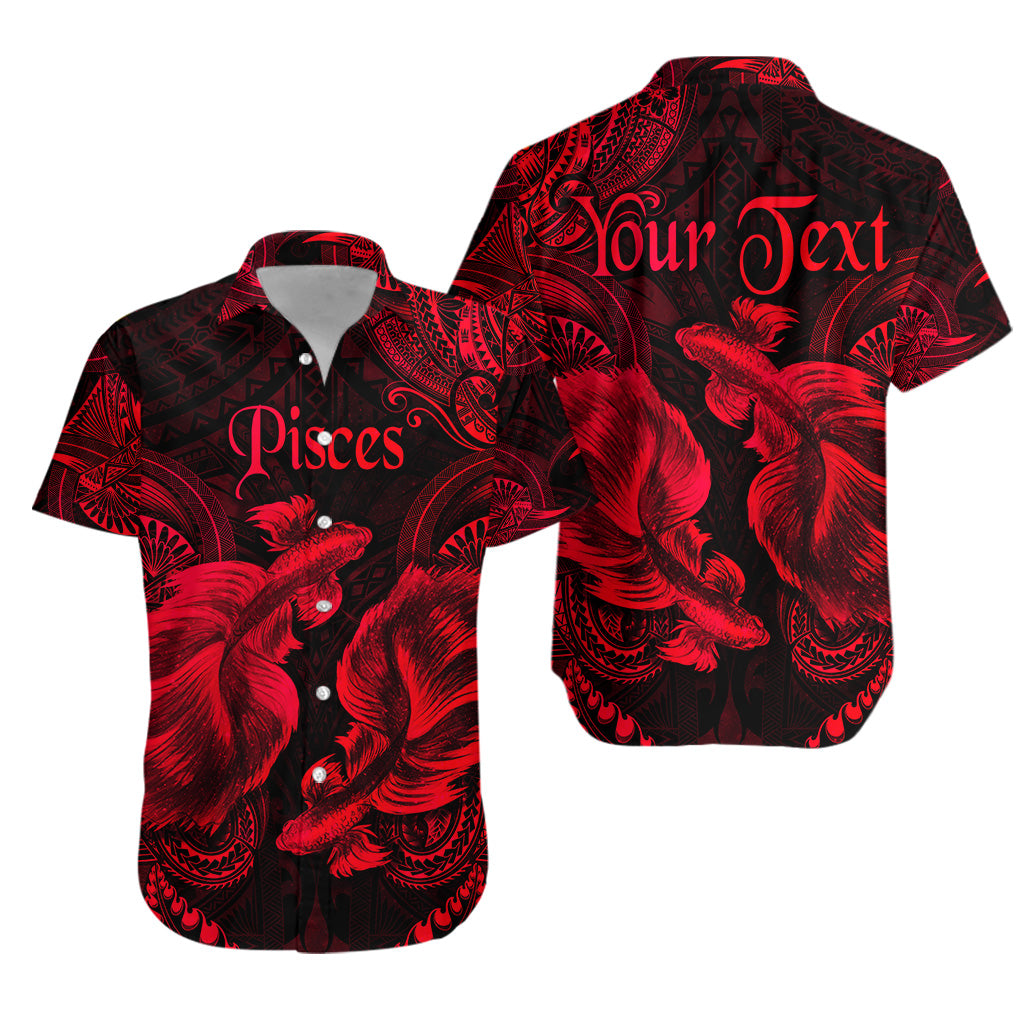 (Custom Personalised) Pisces Zodiac Polynesian Hawaiian Shirt Unique Style - Red LT8 - Polynesian Pride