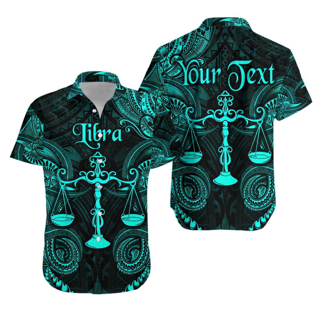 (Custom Personalised) Libra Zodiac Polynesian Hawaiian Shirt Unique Style - Turquoise LT8 - Polynesian Pride