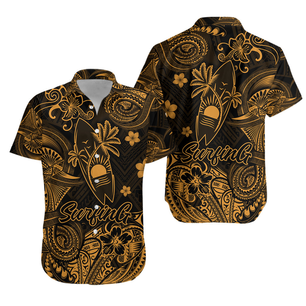 Hawaii Surfing Polynesian Hawaiian Shirt Unique Style - Gold LT8 - Polynesian Pride