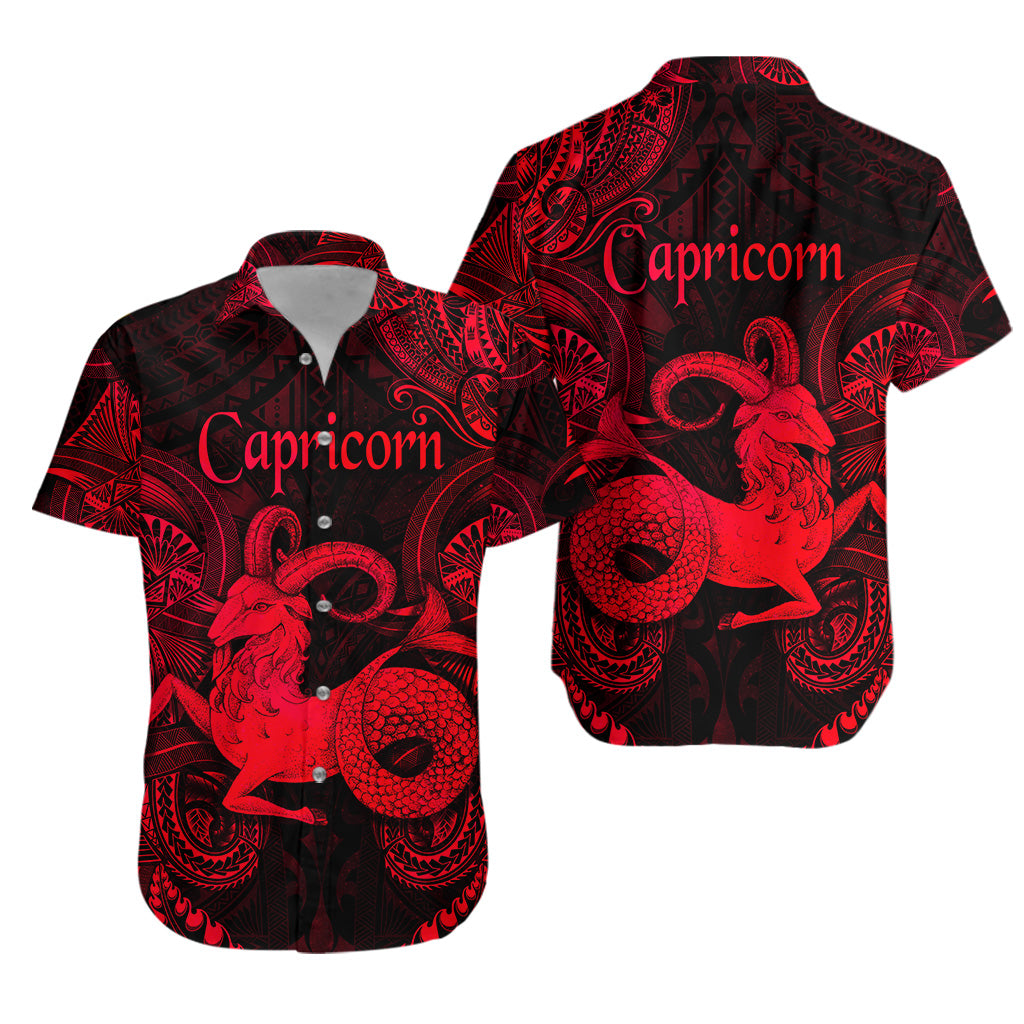 Capricorn Zodiac Polynesian Hawaiian Shirt Unique Style - Red LT8 - Polynesian Pride