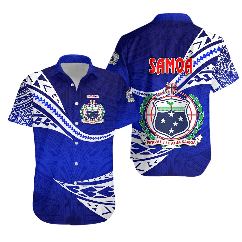 Manu Samoa Rugby Hawaiian Shirt Unique Version - Blue Unisex Blue - Polynesian Pride