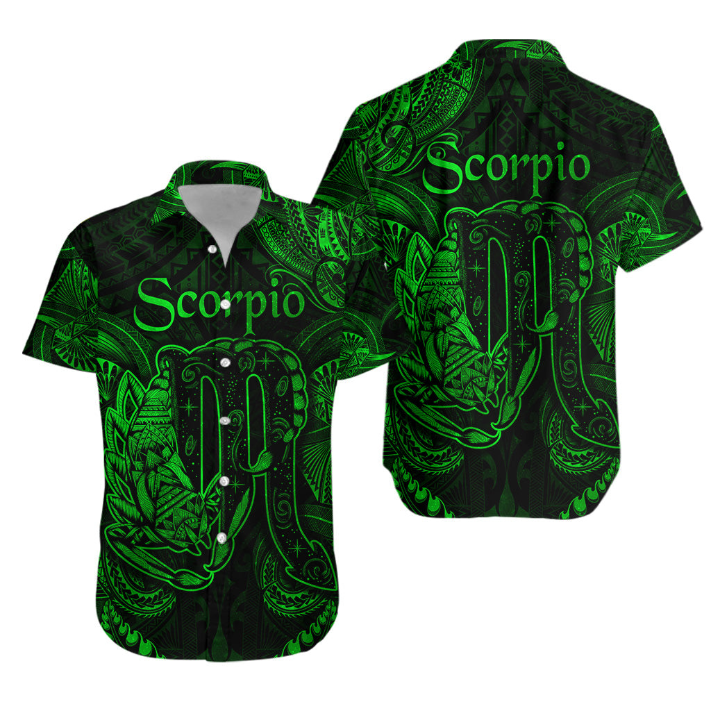 Scorpio Zodiac Polynesian Hawaiian Shirt Unique Style - Green LT8 - Polynesian Pride