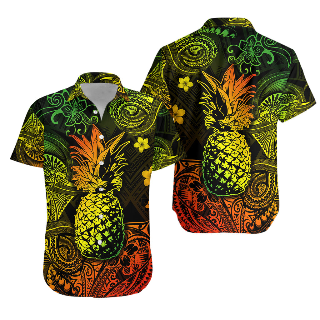 Hawaii Pineapple Polynesian Hawaiian Shirt Unique Style - Reggae LT8 - Polynesian Pride