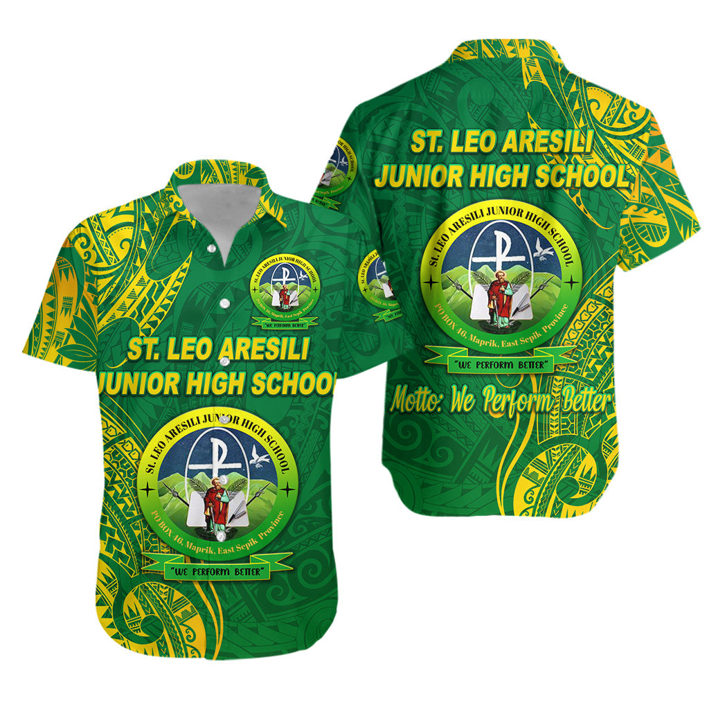 St. Leo Aresili Junior High School Hawaiian Shirt Original Style LT8 Unisex Green - Polynesian Pride