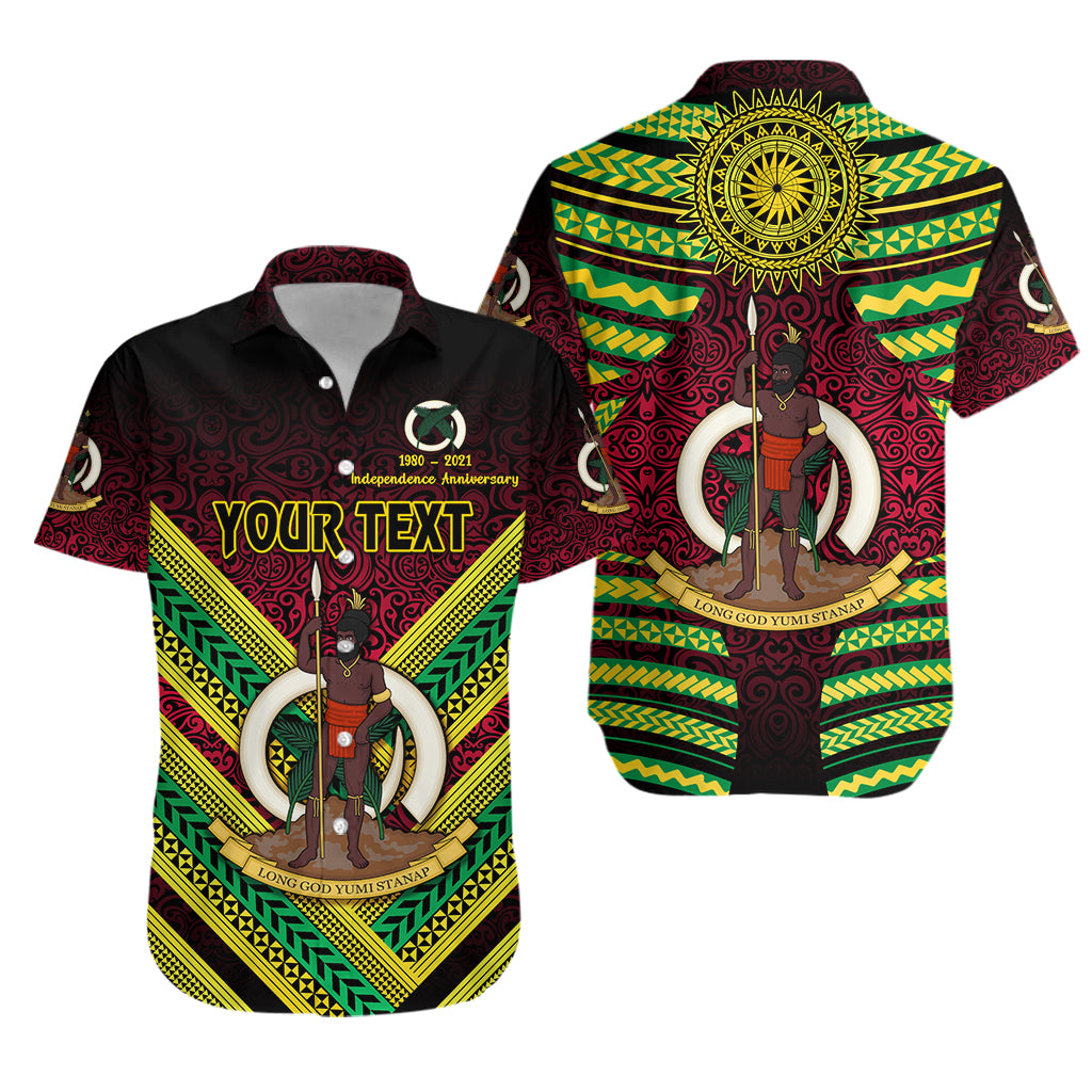 (Custom Personalised) Vanuatu Special Independence Anniversary Hawaiian Shirt Creative Style - Gradient Red LT8 Unisex Red - Polynesian Pride