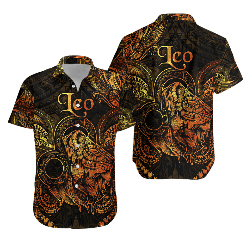 Leo Zodiac Polynesian Hawaiian Shirt Unique Style - Gold LT8 - Polynesian Pride