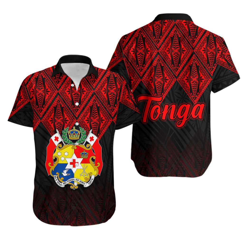 Tonga Hawaiian Shirt Ngatu Black And Red Style LT6 Unisex Red - Polynesian Pride
