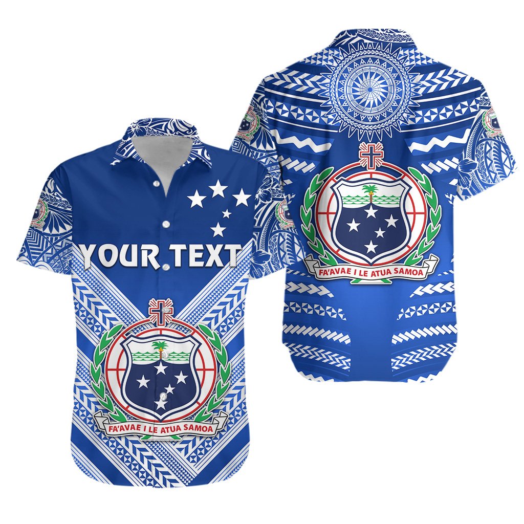 (Custom Personalised) Manu Samoa Rugby Hawaiian Shirt Creative Style - Full Blue Unisex Blue - Polynesian Pride