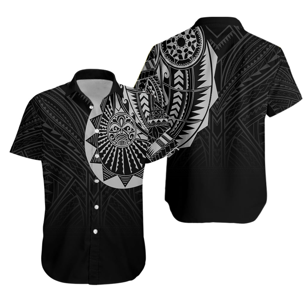 Polynesian Full Sleeve Tattoo Hawaiian Shirt Silver Vibes LT7 Unisex Black - Polynesian Pride