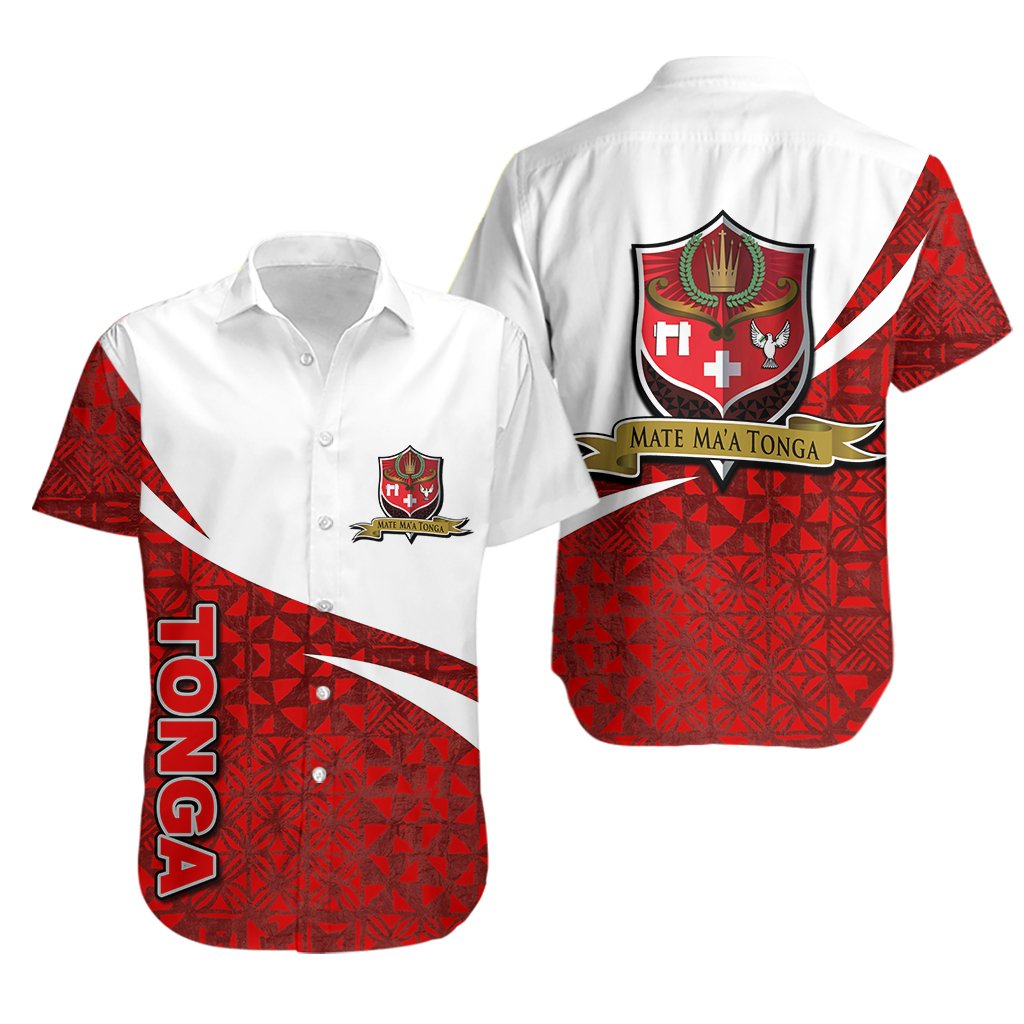 Mate Ma'a Tonga Rugby Hawaiian Shirt Polynesian Native Tapa Unisex Red - Polynesian Pride