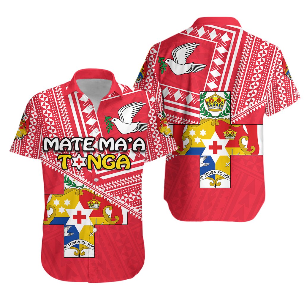 Mate Ma'a Tonga Red Hawaiian Shirt Coat Of Arms Unisex Red - Polynesian Pride