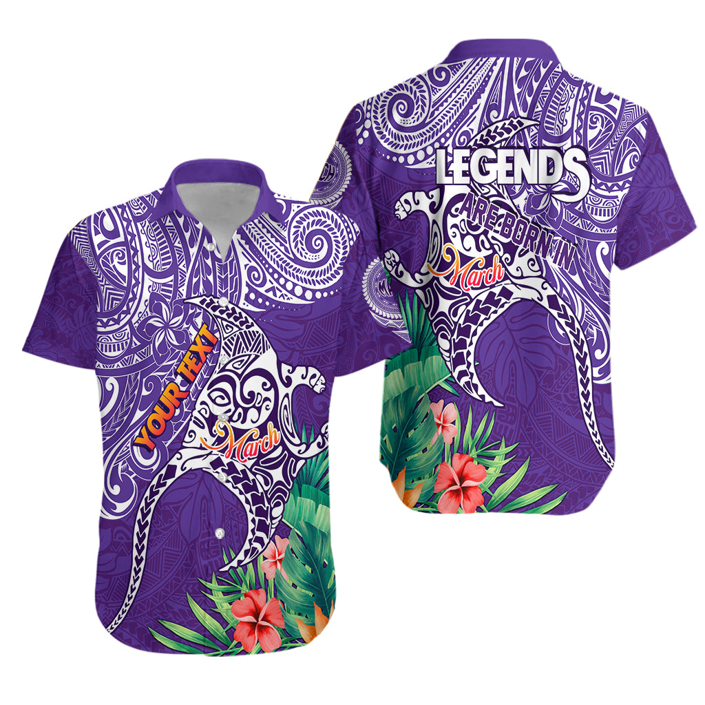 (Custom Personalised) Polynesian Birthday Hawaiian Shirt Legends Are Born In March LT7 Unisex Purple - Polynesian Pride