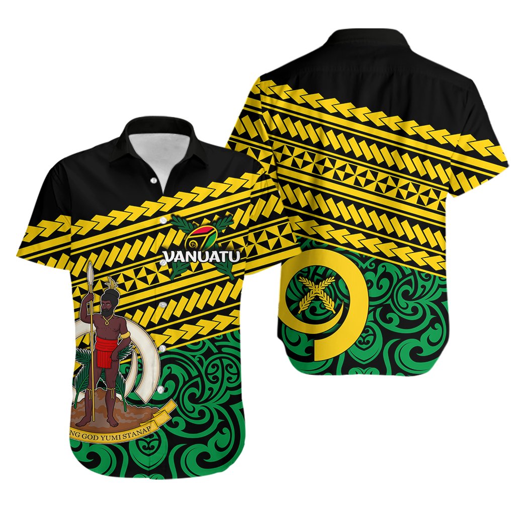 Vanuatu Rugby Hawaiian Shirt Polynesian Style Unisex Green - Polynesian Pride