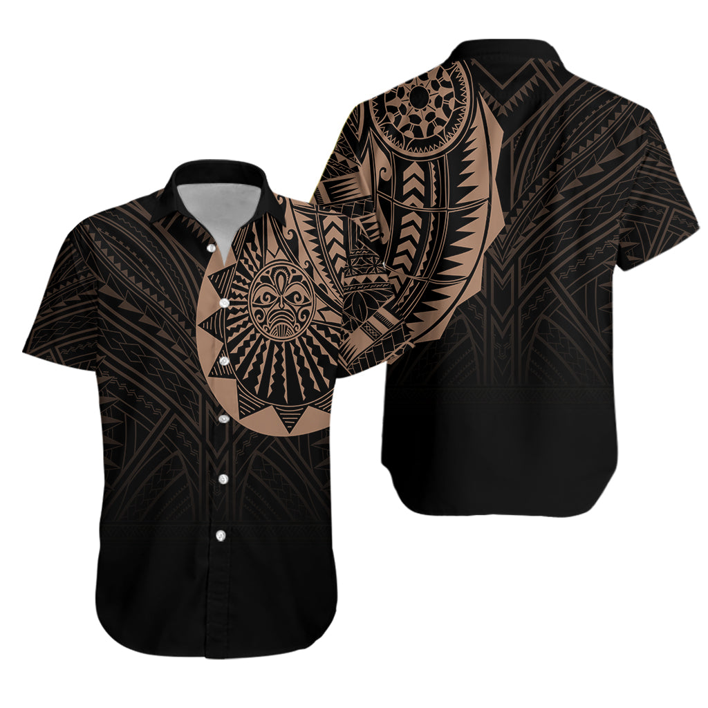 Polynesian Full Sleeve Tattoo Hawaiian Shirt Blush Color LT7 Unisex Black - Polynesian Pride