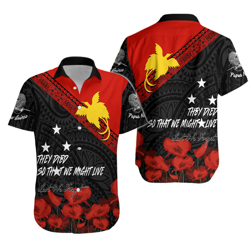 Papua New Guinea Hawaiian Shirt PNG Remembrance Day LT7 Unisex Black - Polynesian Pride