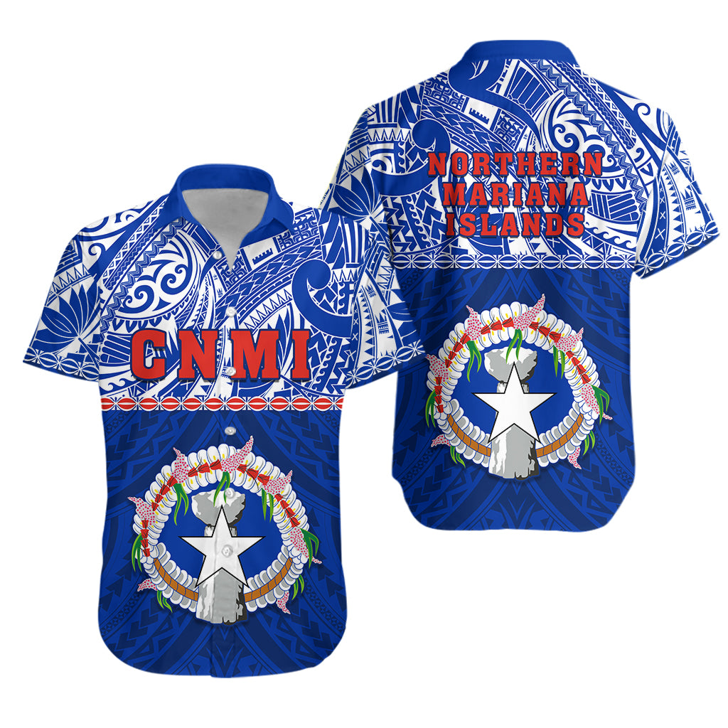 Northern Mariana Islands Hawaiian Shirt - Polynesian CNMI Coat of Arms LT13 Unisex Blue - Polynesian Pride