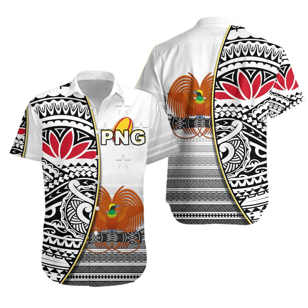 Papua New Guinea Rugby Hawaiian Shirt - PNG Impressive Unisex White - Polynesian Pride