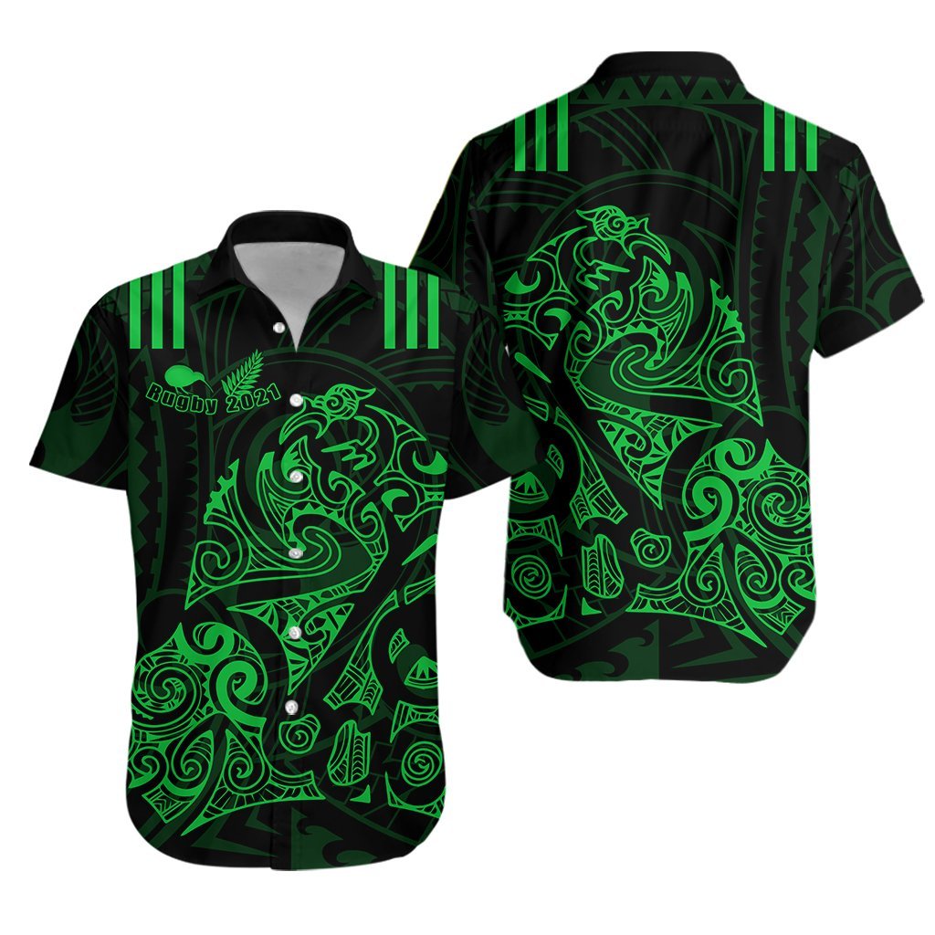 Aotearoa Super Rugby Hawaiian Shirt Maori Kiwi Green Unisex Green - Polynesian Pride