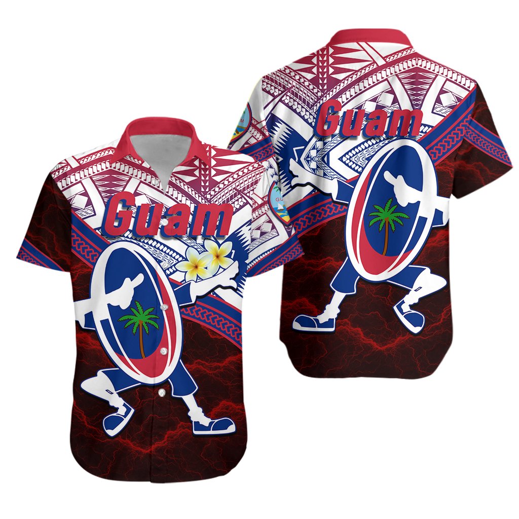 Guam Rugby Hawaiian Shirt Dab Trend Creative Unisex Red - Polynesian Pride