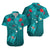 Hawaiian Islands Hawaiian Shirt - Hawaii Tropical Flowers and Turtles Turquoise LT13 Unisex Turquoise - Polynesian Pride