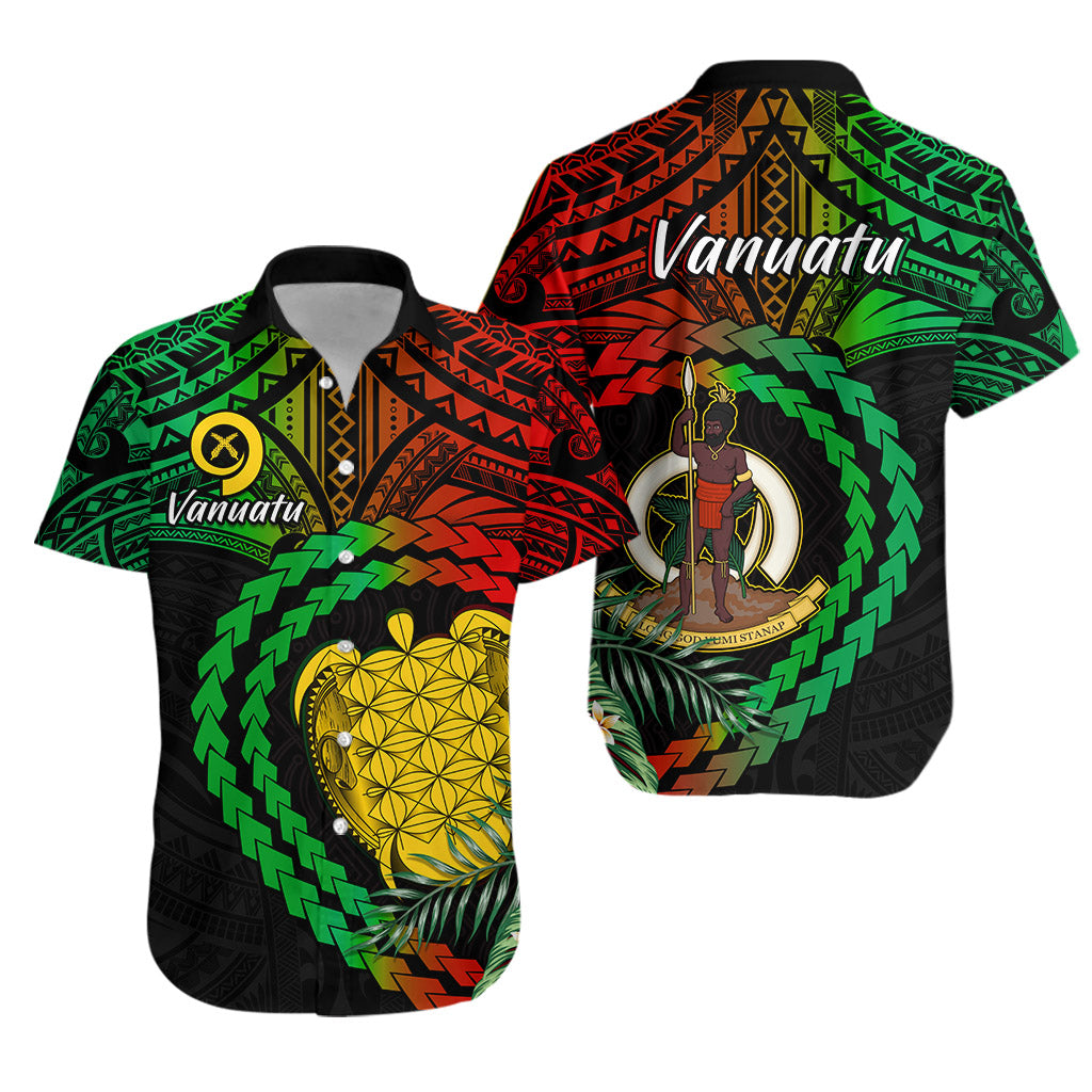 Vanuatu Heart Polynesian Hawaiian Shirt Turtle Sand Drawings LT13 Unisex Black - Polynesian Pride