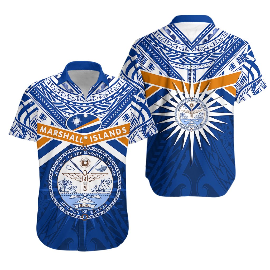 Marshall Islands Rugby Hawaiian Shirt Forever Unisex Blue - Polynesian Pride