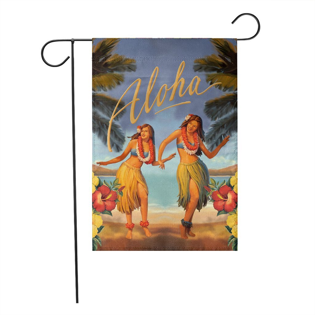 Hawaiian Aloha Hula Girl Hibiscus Polynesian Flag - AH - Polynesian Pride