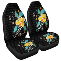 Hawaiian Aloha Plumeria Polynesian Car Seat Covers - AH - AH Universal Fit Black - Polynesian Pride