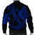 Hawaiian Anchor Poly Tribal Hibiscus Polynesian Bomber Jacket Blue - AH - Polynesian Pride