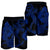 Hawaiian Anchor Poly Tribal Hibiscus Polynesian Men's Shorts Blue - AH - Polynesian Pride