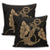 Hawaiian Anchor Poly Tribal Hibiscus Polynesian Pillow Covers Gold - AH - Polynesian Pride