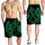 Hawaiian Anchor Poly Tribal Hibiscus Polynesian Men's Shorts Green - AH - Polynesian Pride