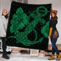 Hawaiian Anchor Poly Tribal Hibiscus Polynesian Premium Quilts Green - AH - Polynesian Pride