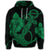 Hawaiian Anchor Poly Tribal Hibiscus Polynesian Hoodie Green - Polynesian Pride