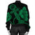 Hawaiian Anchor Poly Tribal Hibiscus Polynesian Bomber Jacket Green - AH - Polynesian Pride