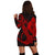 Hawaiian Anchor Poly Tribal Hibiscus Polynesian Hoodie Dress Red - AH - Polynesian Pride