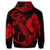 Hawaiian Anchor Poly Tribal Hibiscus Polynesian Hoodie Red - Polynesian Pride