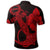 Hawaiian Anchor Poly Tribal Hibiscus Polynesian Polo Shirt Red - Polynesian Pride