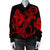 Hawaiian Anchor Poly Tribal Hibiscus Polynesian Bomber Jacket Red - AH - Polynesian Pride