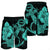 Hawaiian Anchor Poly Tribal Hibiscus Polynesian Men's Shorts Turquoise - AH - Polynesian Pride