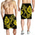 Hawaiian Anchor Poly Tribal Hibiscus Polynesian Men's Shorts Yellow - AH - Polynesian Pride