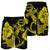 Hawaiian Anchor Poly Tribal Hibiscus Polynesian Men's Shorts Yellow - AH - Polynesian Pride