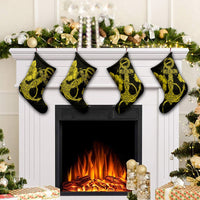 Hawaiian Anchor Poly Tribal Hibiscus Polynesian Christmas Stocking Yellow - AH - Polynesian Pride