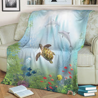 Hawaiian Animal In The Ocean Polynesian Premium Blankets - AH - Polynesian Pride