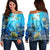 Hawaiian Animal Ocean Women's Off Shoulder Sweater - AH Black - Polynesian Pride