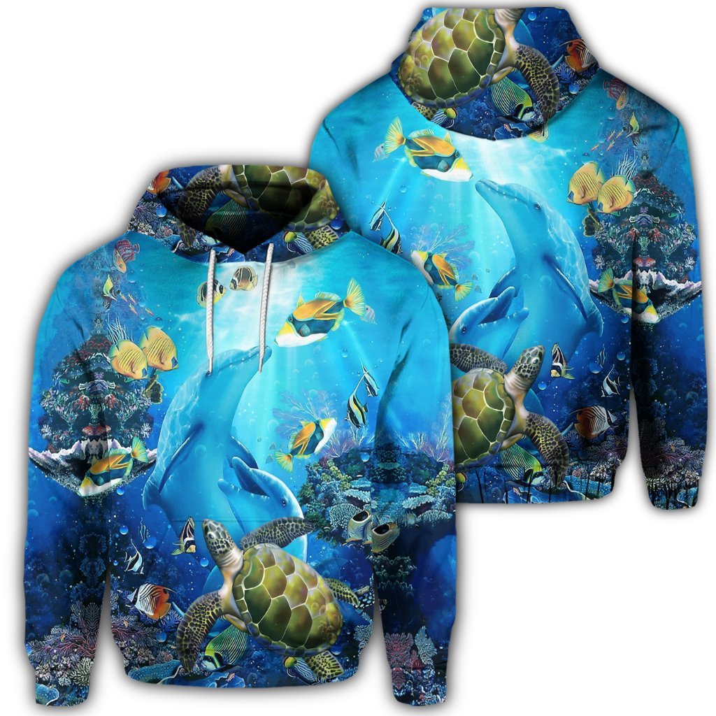 Hawaiian Animal Ocean Hoodie Unisex Art - Polynesian Pride