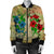 Hawaiian Blue And Red Hibiscus Polynesian Bomber Jacket - AH - Polynesian Pride