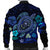 Hawaiian Blue Ocean Honu And Flowers Bomber Jacket AH - Polynesian Pride