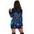 Hawaiian Blue Ocean Honu And Flowers Hoodie Dress AH - Polynesian Pride