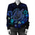 Hawaiian Blue Ocean Honu And Flowers Bomber Jacket AH - Polynesian Pride